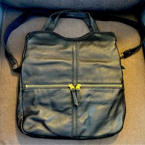 Black Leather Fossil Bag